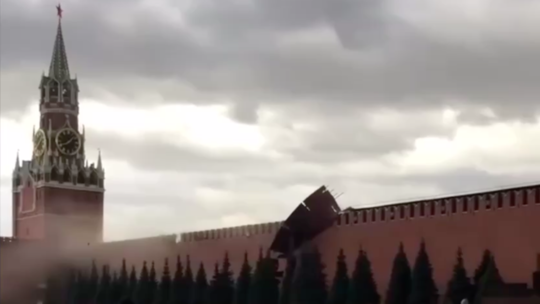 Schwerer Sturm beschädigt Kremlmauer