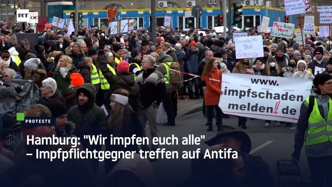 Hamburg: "Wir impfen euch alle" – Impfpflichtgegner treffen auf Antifa