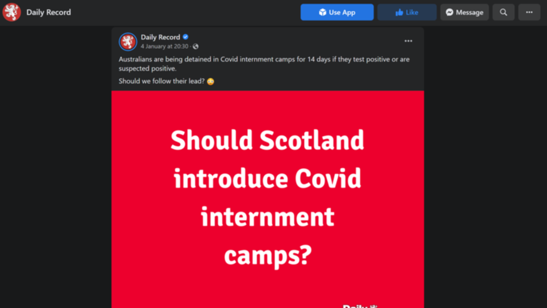 روزنامه اسکاتلندی حامل COVID-19 است"اردوگاه بازداشت" در گفتگو