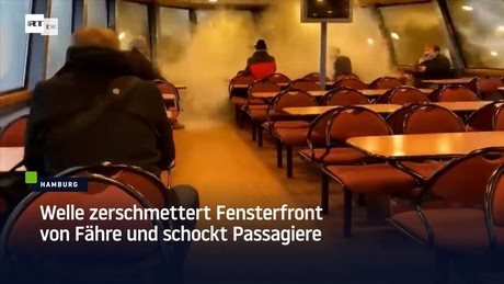 Hamburg: Welle zerschmettert Fensterfront von Fähre und schockt Passagiere