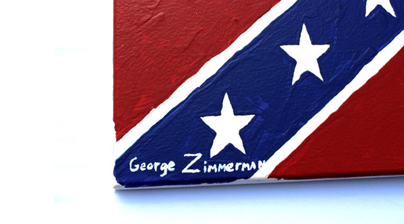 Trayvon Martin’s killer Zimmerman paints Confederate flag to praise Muslim-banning gun shop owner