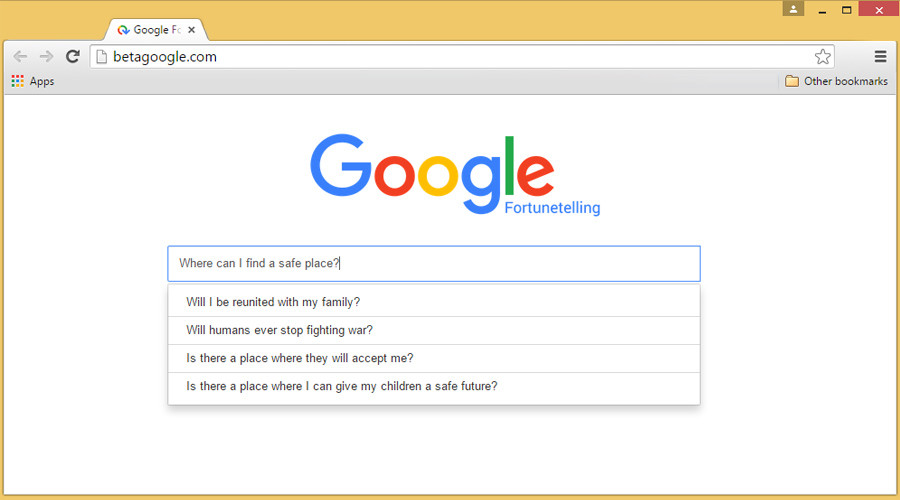 'Google fortune-telling website’ set up to raise refugee awareness