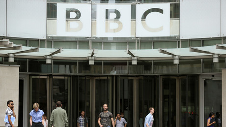People arrive and depart from Broadcasting House, the headquarters of the BBC, in London © Paul Hackett 
