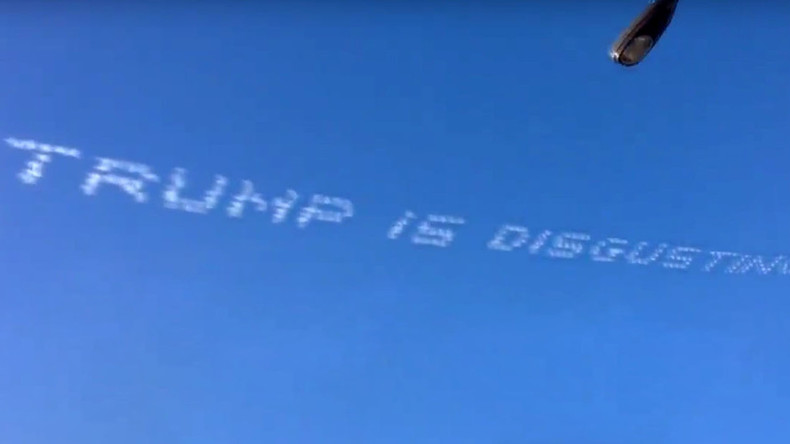 Dumping on Trump: Skywriters troll GOP frontrunner from high above California’s Rose Parade