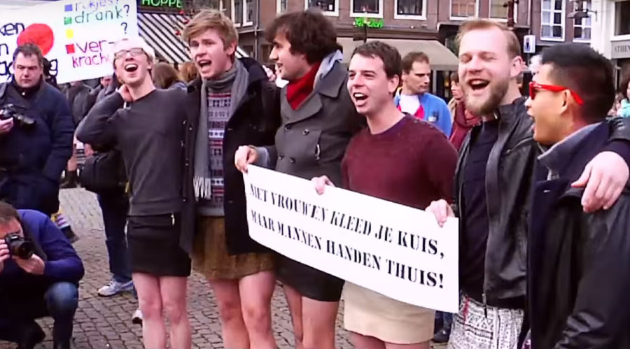 Dutch Men Put On Mini Skirts To Support Victims Of Sex Attacks Video Photos — Rt World News