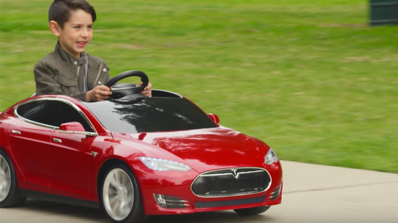 tesla toy car ride on