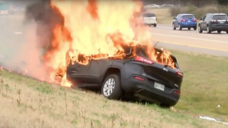 ‘That’s God’: Driver, bible survive huge car inferno (VIDEO)