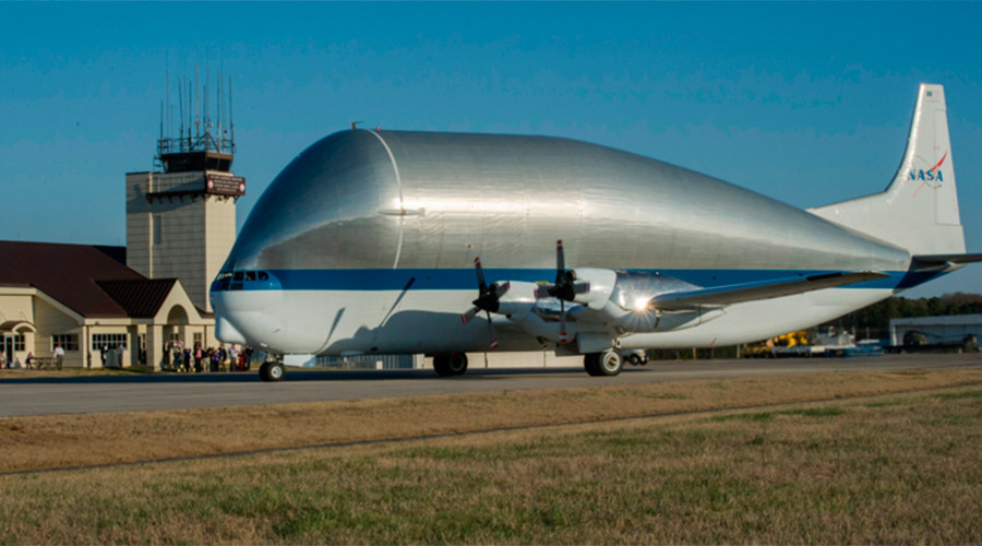 NASA’s gigantic ‘Super Guppy’ cargo plane ships spacecraft destined for