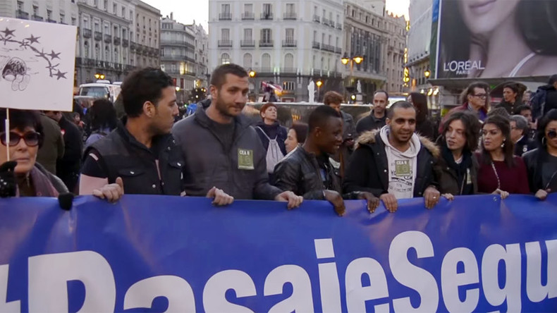 ‘Illegal, immoral & inhumane’: Thousands protest in Spain against EU-Turkey refugee deal