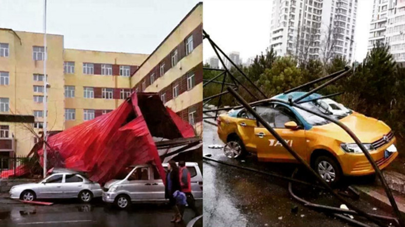 Raise the roof: Storm tearing top off building caught on video