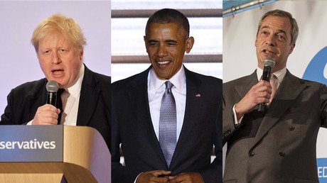 Mayor of London, Boris Johnson, U.S. President Barack Obama and UKIP party leader Nigel Farage  © Reuters