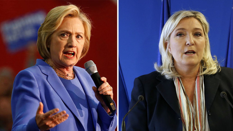 ‘Clinton as president is danger to world peace’ – far-right French leader Le Pen to RT