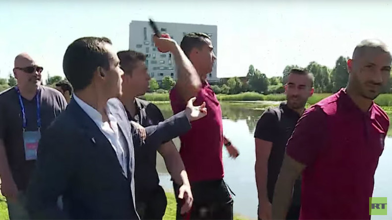 Euro 2016: Angry Cristiano Ronaldo throws reporter's mic into lake