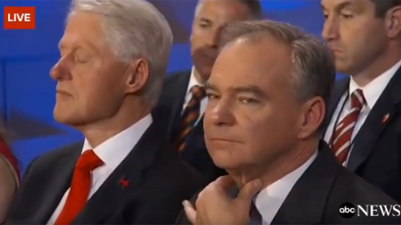 Bill Clinton caught napping during Hillary’s historic nomination speech (VIDEO)