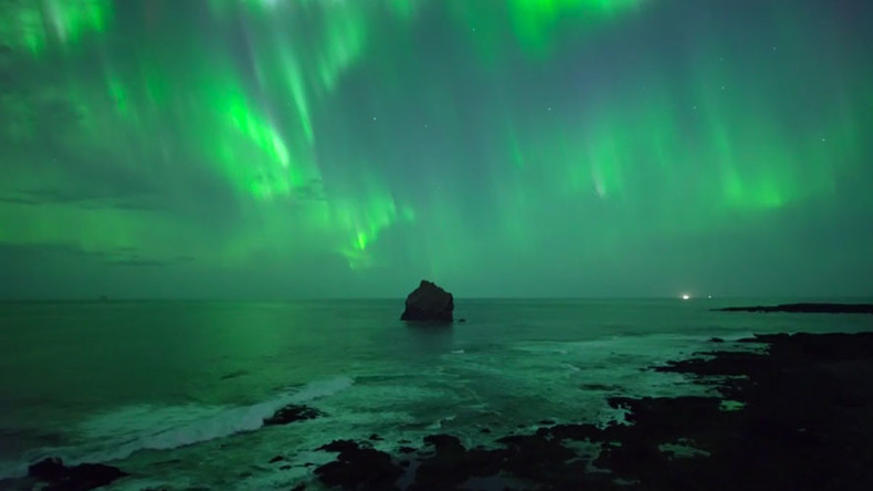 Spectacular drone footage captures Northern Lights over Iceland (VIDEO)