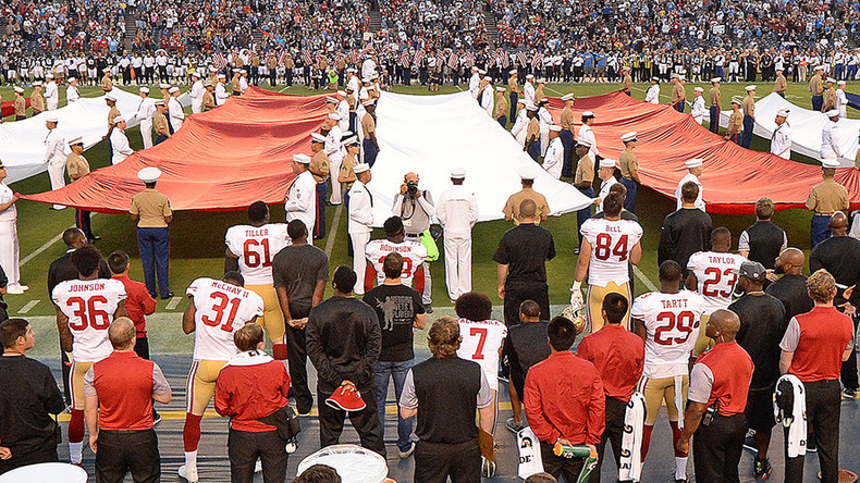 Hero in a helmet: Kaepernick takes a knee against police brutality and American exceptionalism