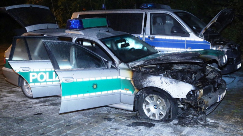 3 police cars set on fire in Dresden, as violence escalates ahead of Germany Unity Day