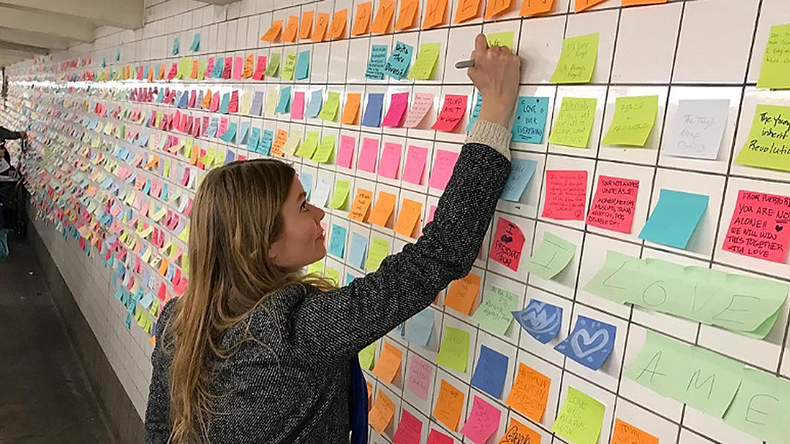 post it note wall