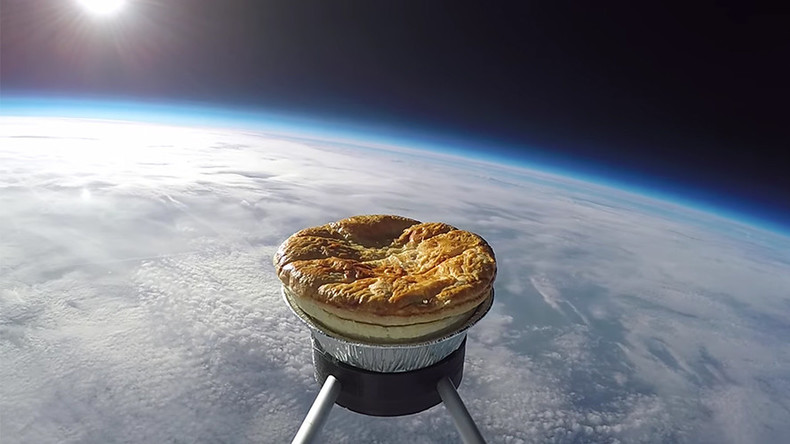 Pie-oneering meat pastry makes bold journey into space (VIDEO)