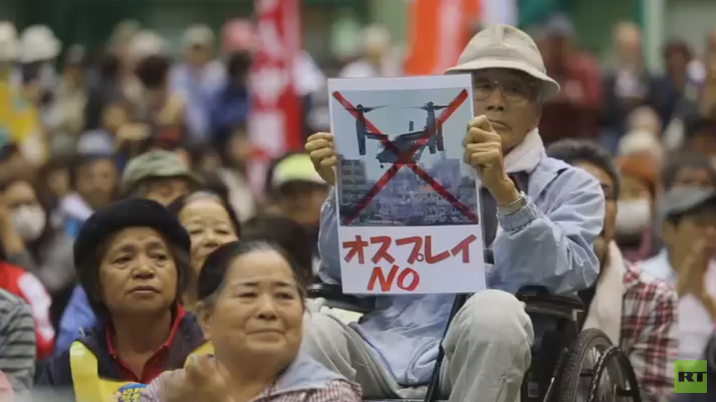 ‘No Ospreys in our skies!’ Okinawa governor leads mass protest against US military bases (VIDEO)