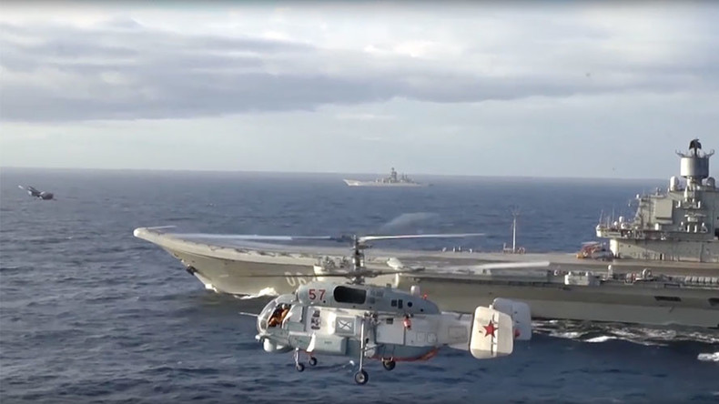 Russian MoD releases video of its naval battle group in action near Syria
