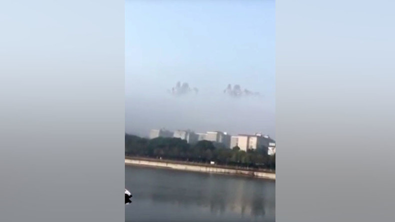 Floating City Mysterious Skyscrapers In The Clouds Confuse Locals Video Rt Viral