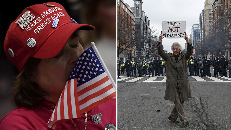 Two Americas clash on Inauguration Day (PHOTOS)