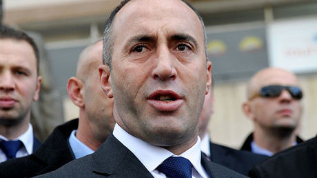  This file photo taken on November 30, 2012 shows Kosovo former Prime Minister Ramush Haradinaj talking to the media. © Armend Nimani