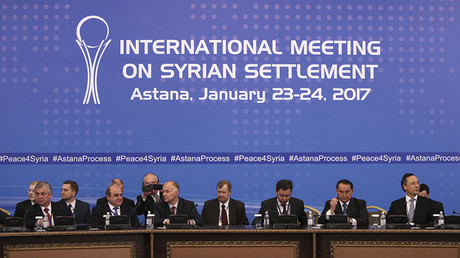 Participants of Syria peace talks attend a meeting in Astana, Kazakhstan January 23, 2017. © Mukhtar Kholdorbekov