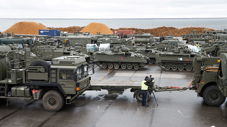 Over 100 NATO military vehicles arrive in Estonia as part of ‘biggest deployment since Cold War’