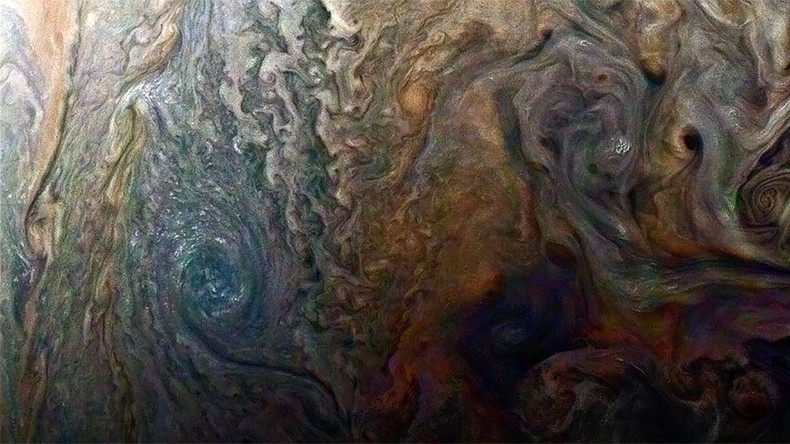 ‘Galaxy of swirling storms’: Juno snaps stunning turbulence over Jupiter (PHOTO)