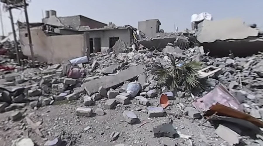 360° destruction: Western Mosul in ruins after airstrikes (VIDEO)