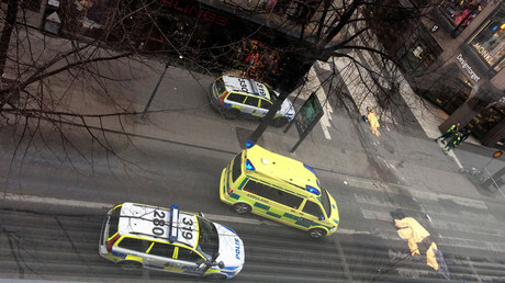 CCTV captures shocking moment truck speeds down Stockholm street (VIDEO)