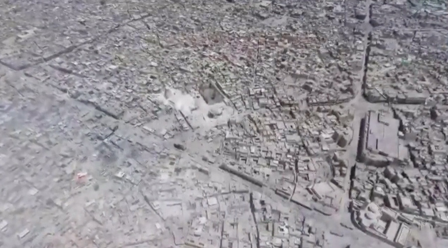 Ruins of Great al-Nuri Mosque captured by drone in devastated Old Mosul (VIDEO)