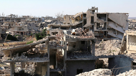  A general view shows damaged buildings in a rebel-held part of the southern city of Deraa, Syria June 22, 2017 © Alaa Faqir