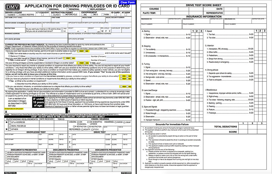 washington state drivers test score sheet