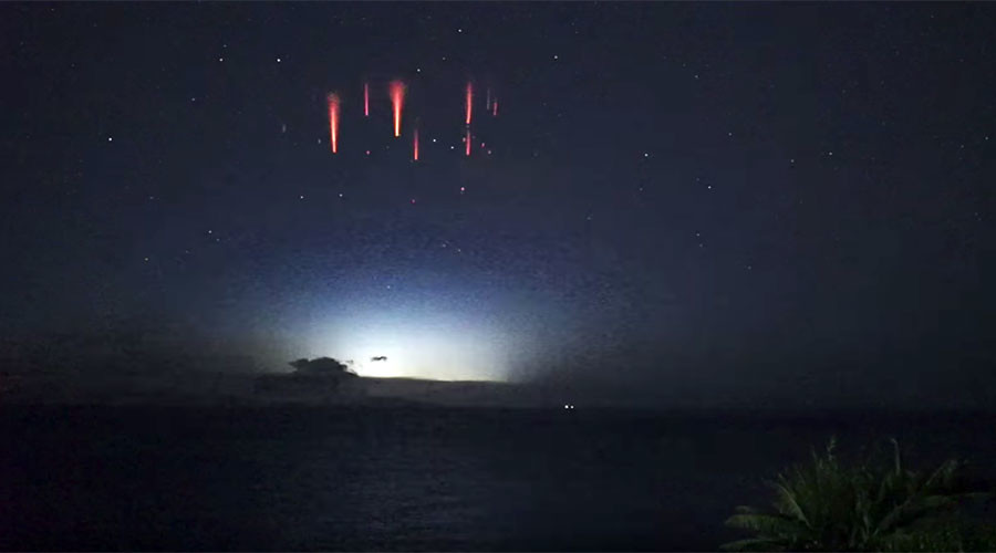 Aussie astronomer captures rare footage of ‘upside down’ lightning sprites (VIDEO)