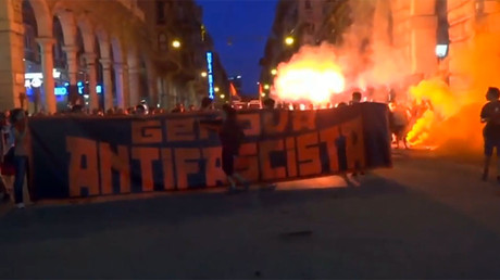 Antifa protesters set Genoa streets ablaze, face off with police (VIDEO)