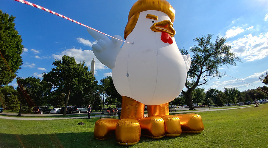 Giant, inflatable ‘Trump chicken’ roosts behind White House