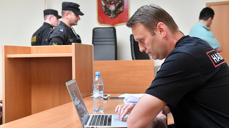 Alexei Navalny before the hearings in Moscow's Simonovsky District Court August 3, 2017. © Alexey Kudenko