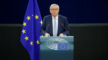 European Commission President Jean-Claude Juncker addresses the European Parliament during a debate on The State of the European Union in Strasbourg, France, September 13, 2017. © Christian Hartmann