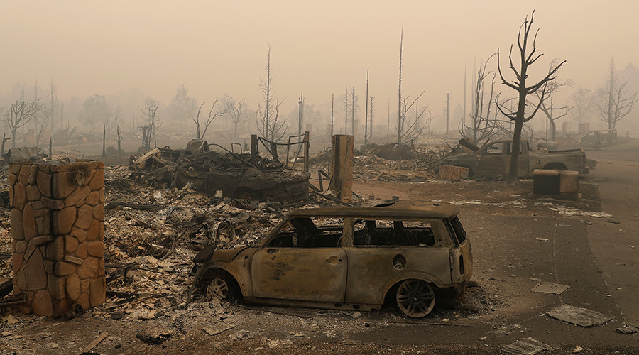 Devastation of California’s raging wildfires laid bare in drone footage (PHOTOS, VIDEO)