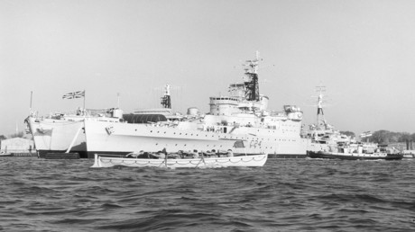 HMS Sheffield was sunk by missiles in the Falklands conflict © Ministry of Defence