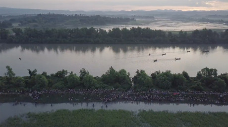 'The entire village was burnt down': Harrowing drone footage shows extent of Rohingya exodus (VIDEO)