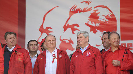 Chair of the Communist Party's Central Committee Gennady Zyuganov (2 left)  Evgeny Biyatov