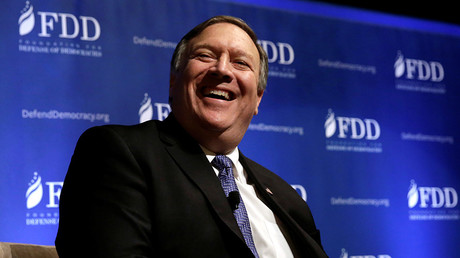 CIA Director Mike Pompeo smiles at the FDD National Security Summit in Washington © Yuri Gripas