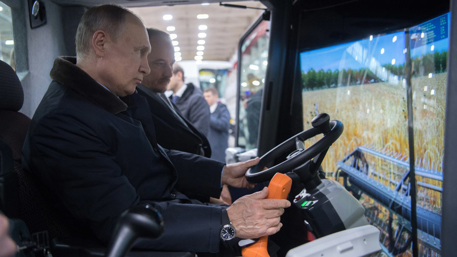 Putin jokes he might become a combine driver if he loses the 2018 election (VIDEO)