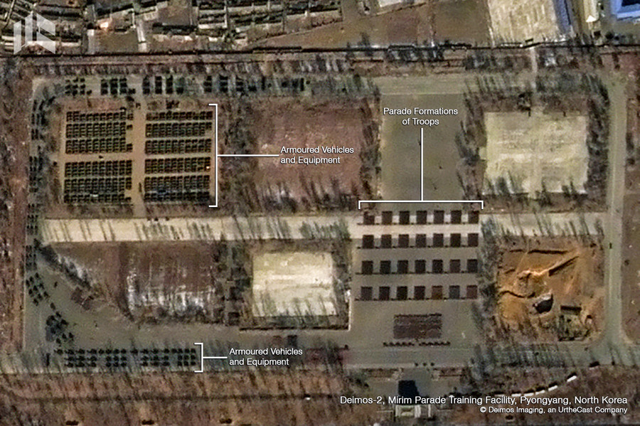 Trial Run of "Intimidating" NKorea Military Parade Captured by Satellite