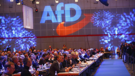 Delegates attend the anti-immigration AfD party congress in Hanover, Germany, on December 2, 2017 © Hannibal Hanschke