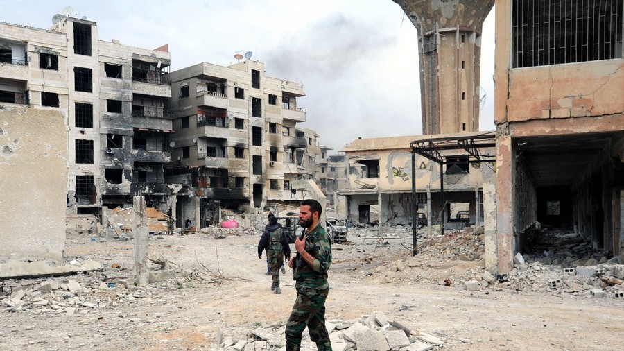  Syrian soldiers in the rebel-held Douma district in the Eastern Ghouta. © Ammar Safarjalani